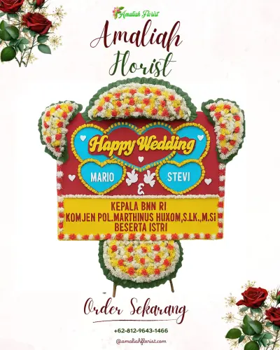 Karangan Papan Bunga Pernikahan di Beringin Jaya